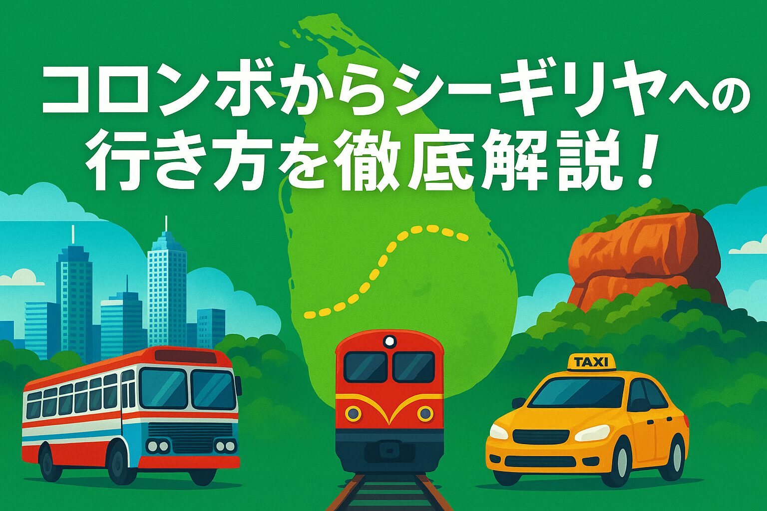 コロンボからシーギリヤへの行き方を徹底解説！バス・電車・タクシーチャーターで最適な移動手段は？