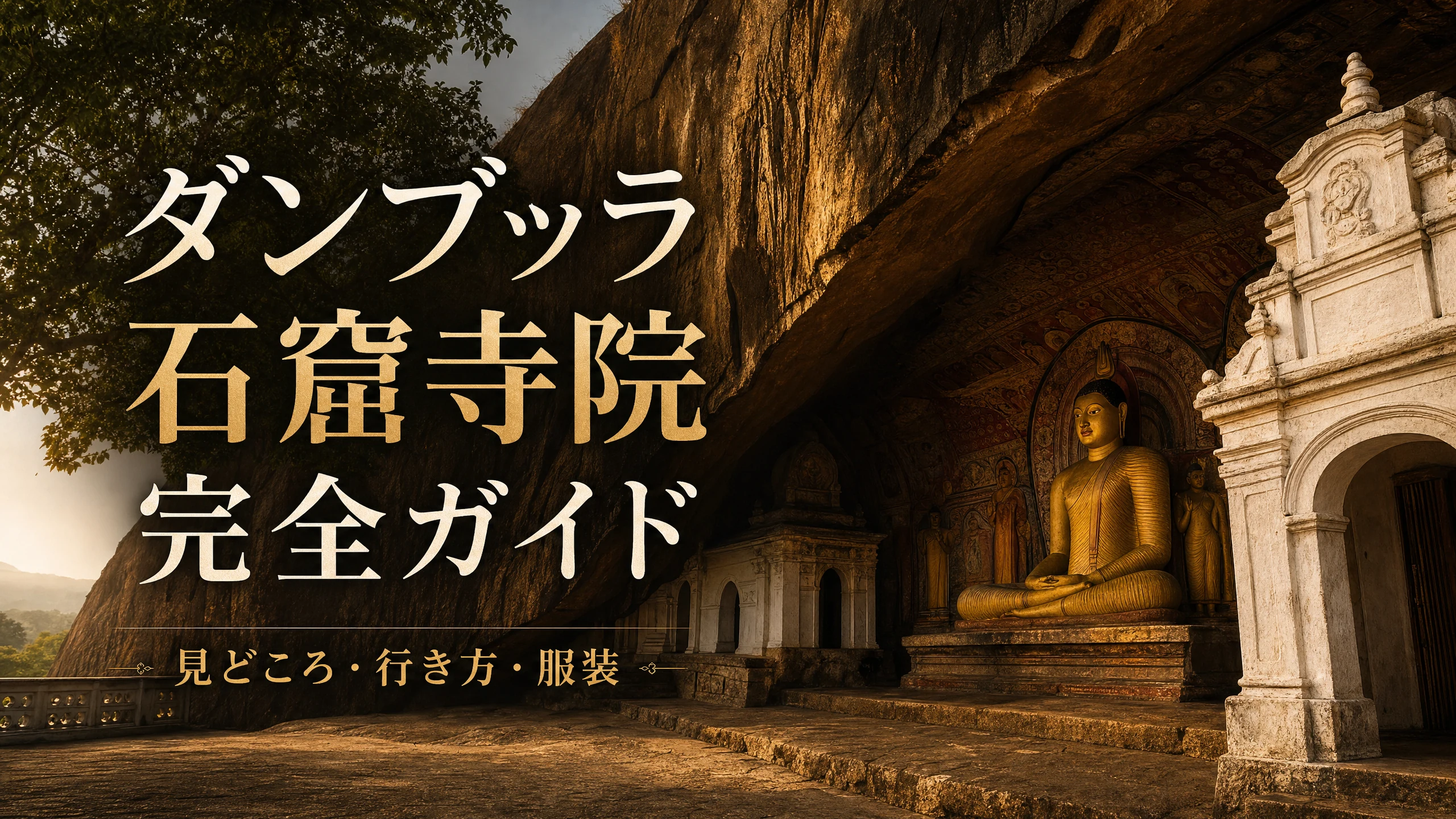 ダンブッラ石窟寺院の見どころ 行き方 服装を案内するアイキャッチ画像